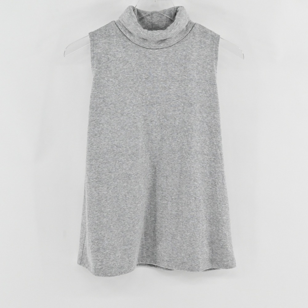 Julian‎ Chang Iman Sleeveless Turtleneck Top Womens Size M Gray Fleece Lined USA
